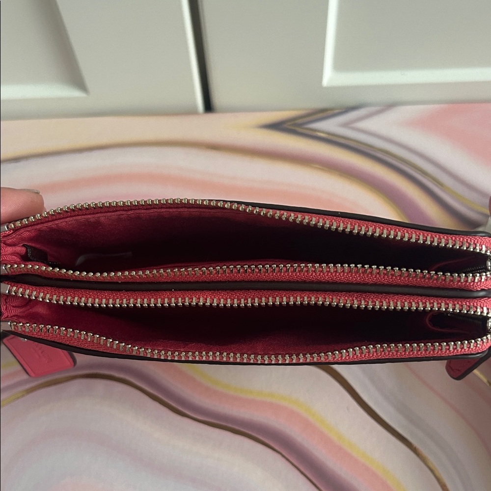Coach Beige and Pink Wristlet Clutch - Picture 4 of 7